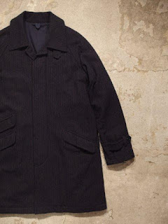 ts(s) Fly Front Raglan Sleeved Coat-Stitched Stripe Wool Cloth