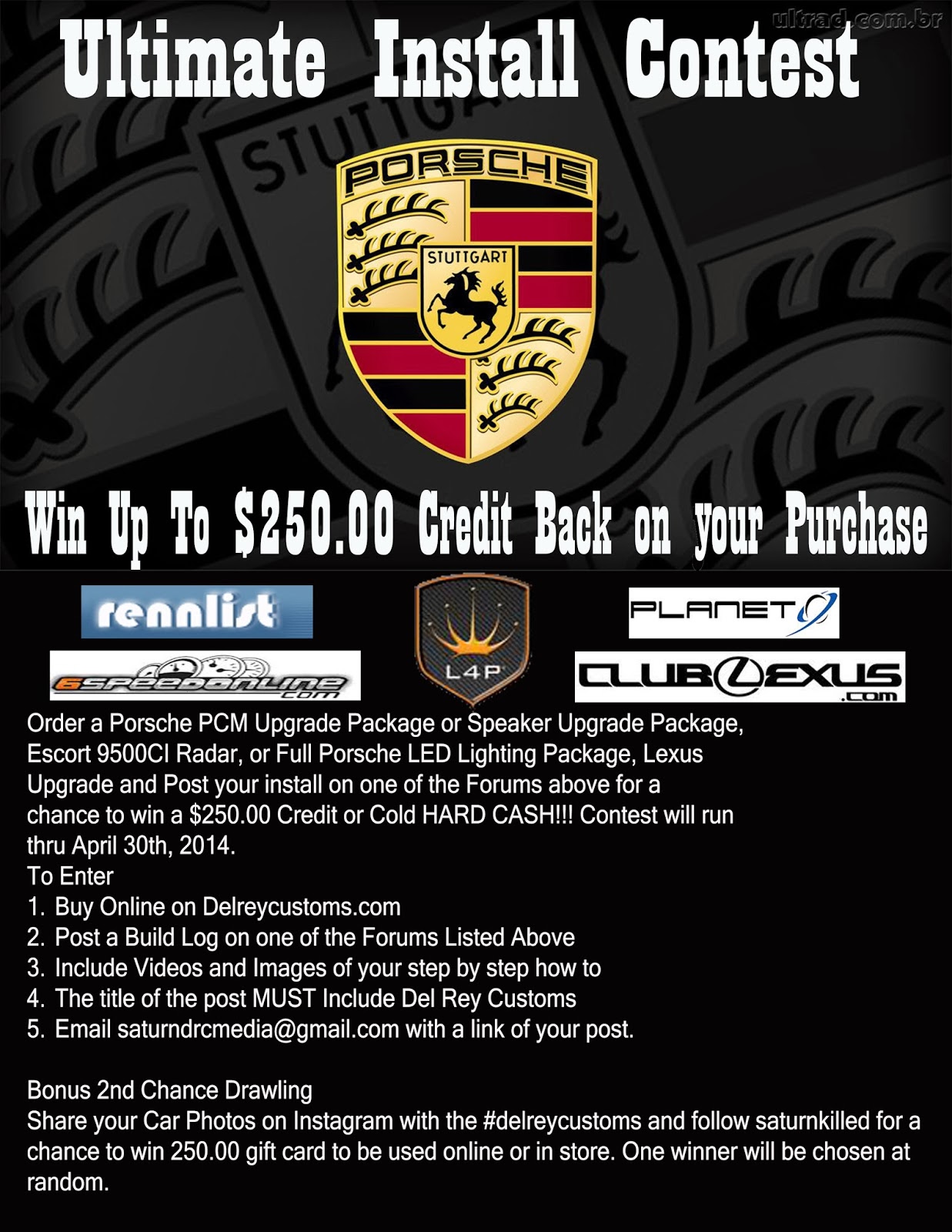 DELREYCUSTOMS AUTOMOTIVE NEWS Porsche 997 / 987 License Plate Led