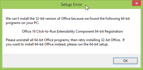 Remove Office 16 Click-to-Run Extensibility Component