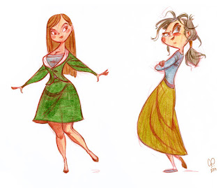 Character design sketches of young women - Design and illustration by Cesare Asaro - Curio & Co. (Curio and Co. OG - www.curioandco.com) 
