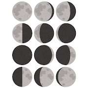 いろいろな月の満ち欠けのイラスト