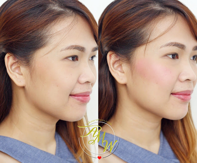 before and after photo of Cathy Doll C'est Bon Bon Cushion Blusher in Sugar Pink 