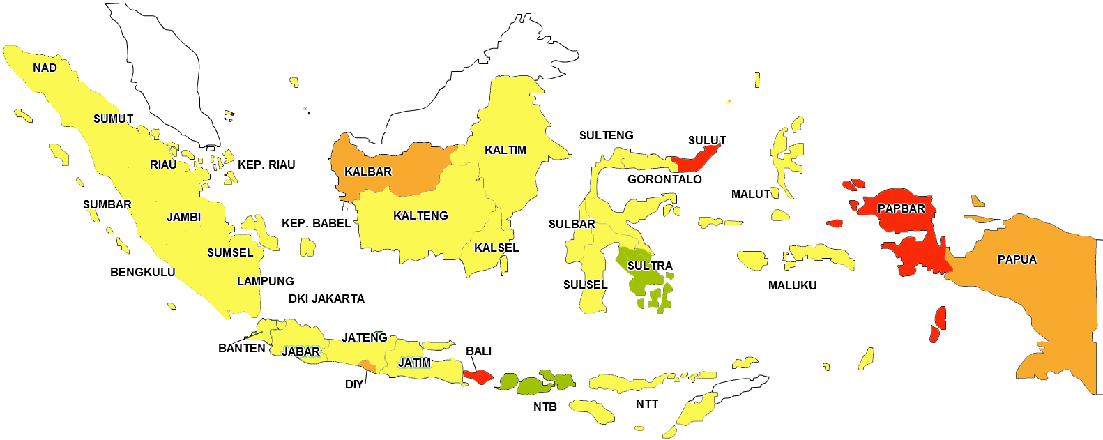 Peta Indonesia Warna Warni