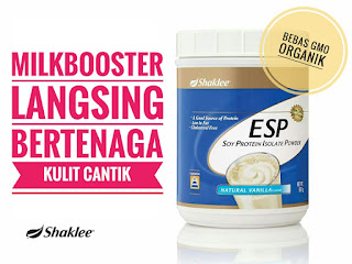 ESP Shaklee milkbooster, melangsingkan badan, bekalkan tenaga dan mencantikkan kulit