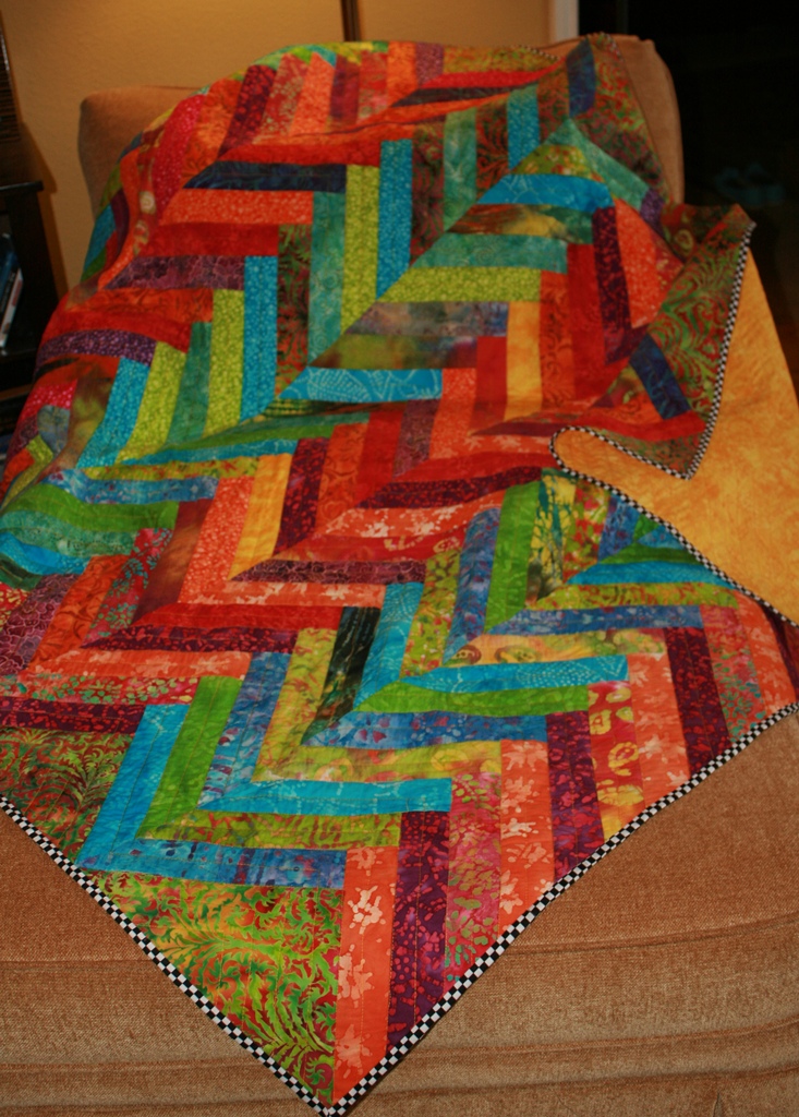 Buzzing and Bumbling Herringbone Scrap Quilt Tutorial