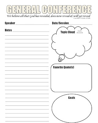 Strong Armor: General Conference - Notes Template