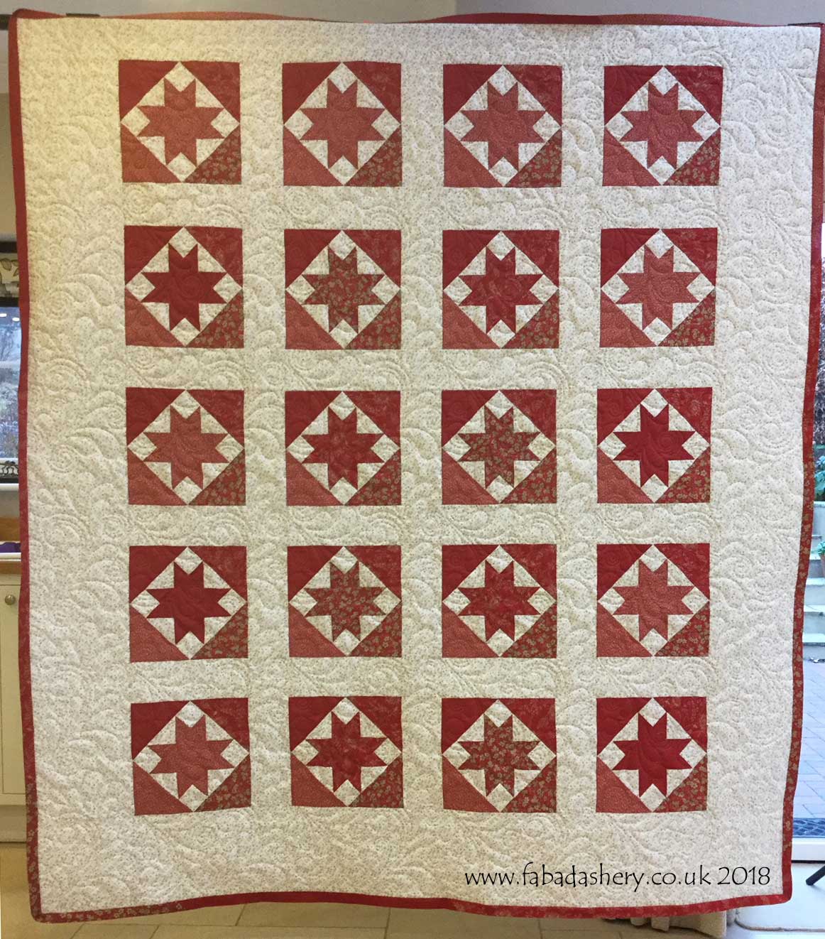 Fabadashery Longarm Quilting French General Star Quilt made by Marlene