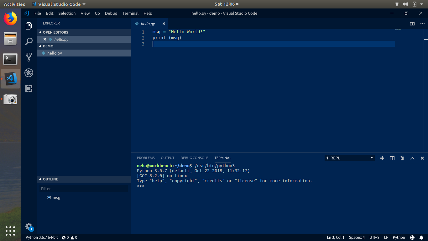 visual studio code install ubuntu command line