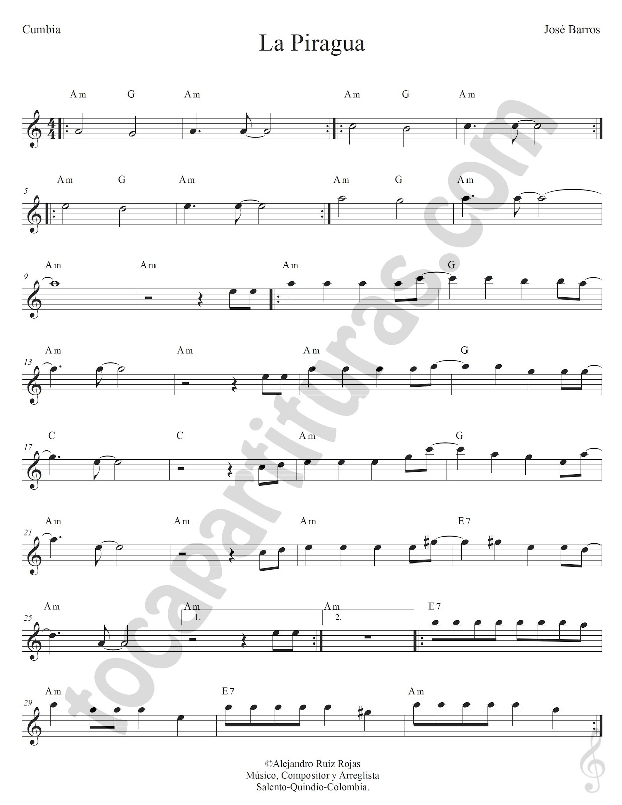 Diegosax 4 Partituras De Cumbias Partitura Con Acordes De La Piragua La Subienda Navidad Negra Y La Pollera Colora Cumbia