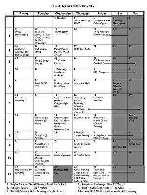 Camps Bay High School: January 2012