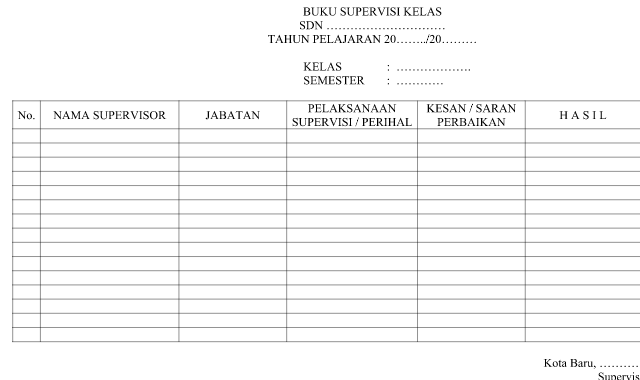 Format Buku Supervisi | download buku supervisi kelas format microsofot word Format Buku Supervisi | download buku supervisi kelas format microsofot word
