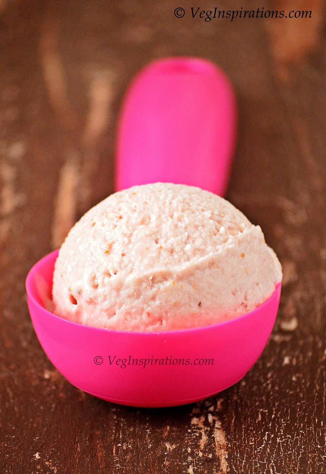 Strawberry ice cream Egg Free No Ice Cream Maker needed Veg