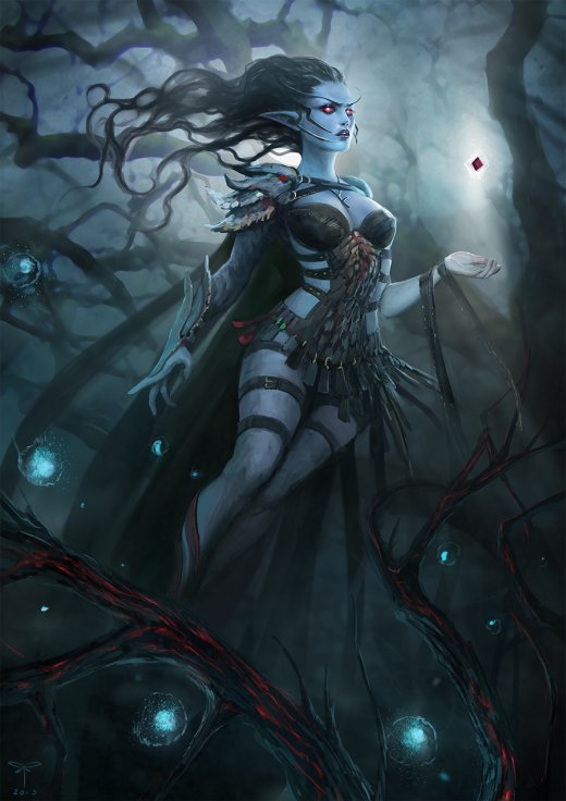 As sombrias ilustrações de fantasia de Sandra Duchiewicz Sandra Duchiewicz telthona deviantart ilustrações fantasia sombria games demônios