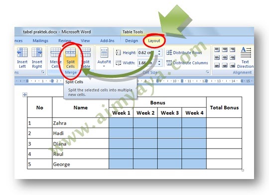 how to merge cells in a table in word