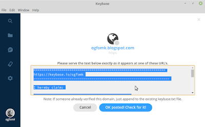 Keybase on Linux -- Grab the Proof Text for Keybase.txt Keybase on Linux -- Grab the Proof Text for Keybase.txt