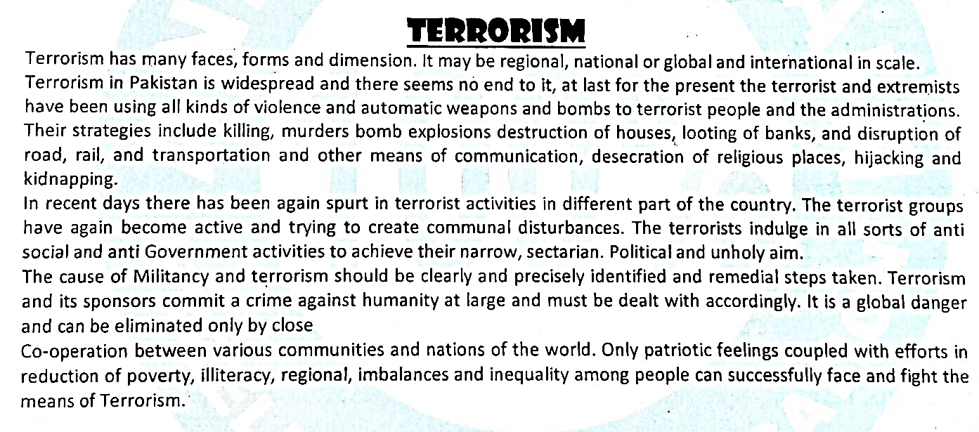 terrorism persuasive essay