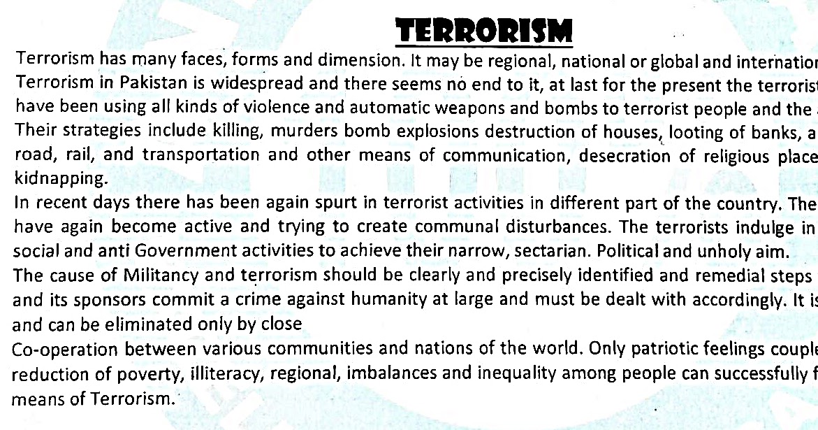 write a speech expressing your views about global terrorism