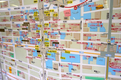 Map of Ginza area in Tokyo Japan