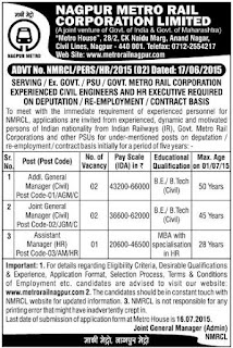 Nagpur Metro Rail Corporation Ltd (NMRCL) Recruitments (www.tngovernmentjobs.in)