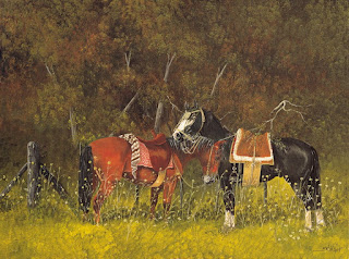 cuadros-caballos-paisajes pinturas-de-caballos-con-reflejos-de-campos cuadros-caballos-paisajes