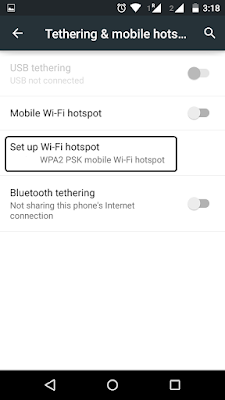 Set up Wi-Fi Hotpsot 