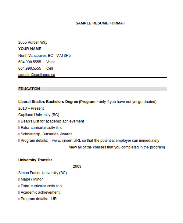 how to prepare student resume