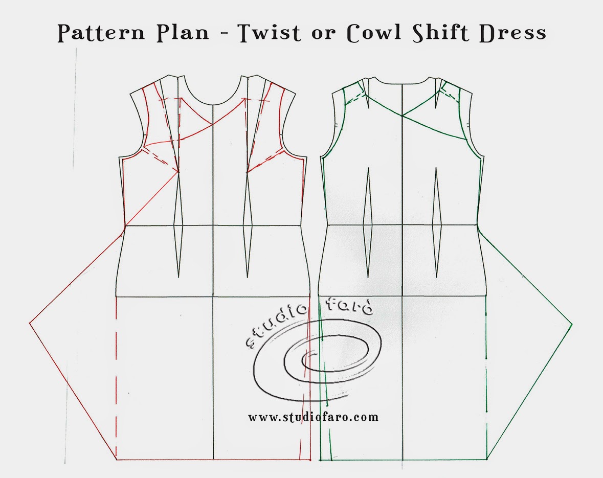 well-suited: PatternPuzzle - Twist or Cowl Shift Dress