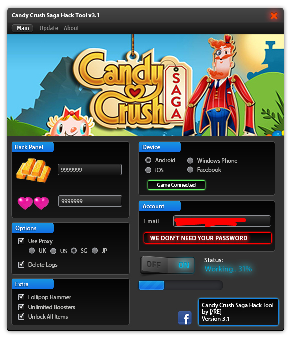 Candy Crush Saga Hack Tool No Survey No Password New 2015 Hack No Surveys