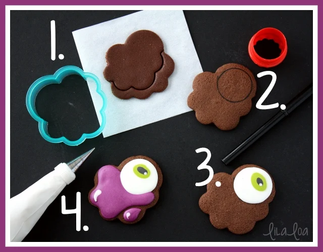 How to make decorated sugar cookies that look like melting eyeballs for Halloween.