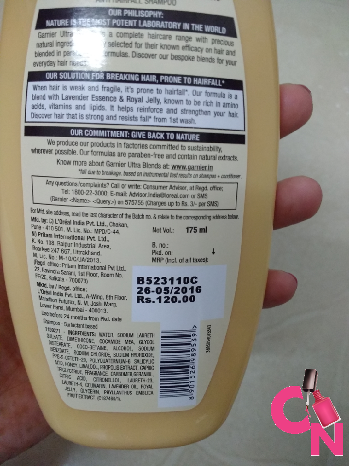 Garnier Ultra Blends Shampoo Royal Jelly & Lavender Review