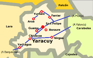 Vías principales del Estado Yaracuy