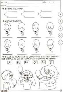 vogais Atividades com vogais