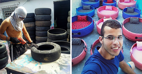 This Artist Uses Old Tires He Finds In The Streets To Create Beds For Animals