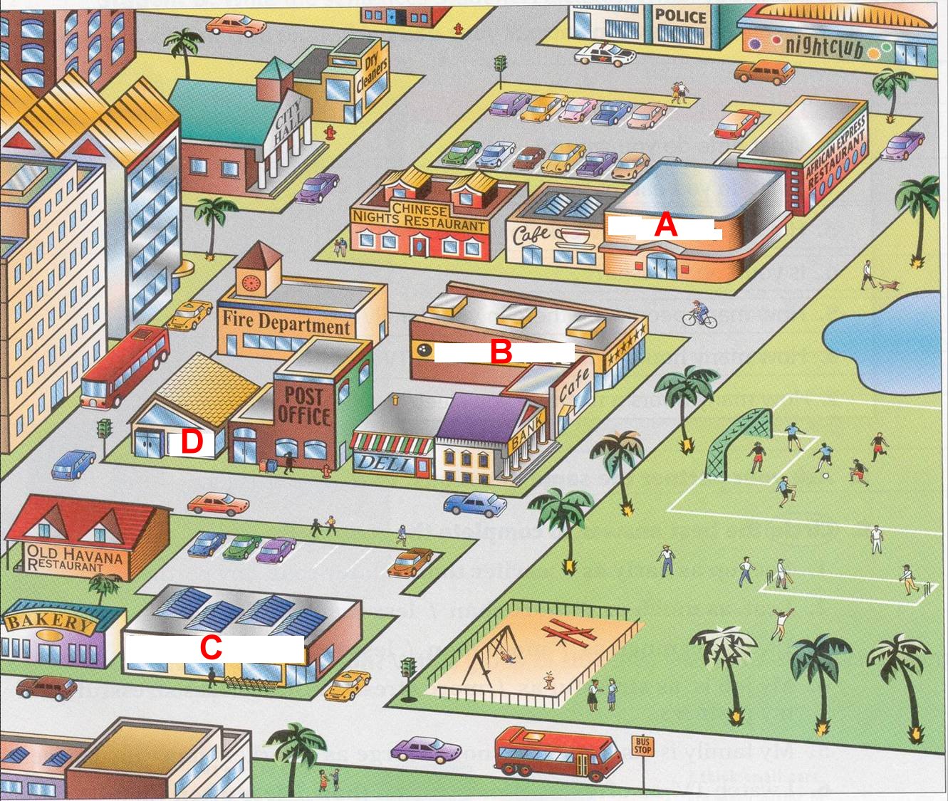 This part of town. Изображение города для детей. План города для детей. Картинка города для описания. План города на английском.