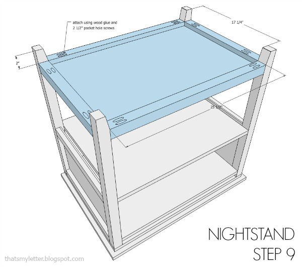 That's My Letter DIY Nightstand with PullOut Ledge (free plans)