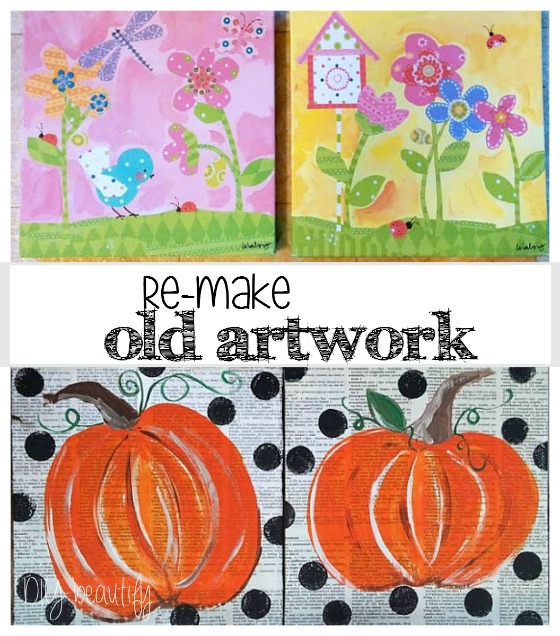 Re-make old artwork into something new at www.diybeautify.com