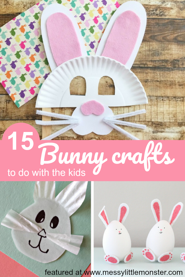 15 adorable Easter bunny crafts for kids.  Fun bunny rabbit craft ideas for toddlers, preschoolers and older kids
