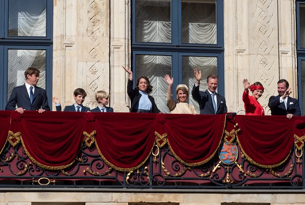 Grand Duchess Maria Teresa, Hereditary Grand Duchess Stéphanie, Princess Alexandra, Prince Louis, Princes Gabriel and Noah. Princess Stephanie
