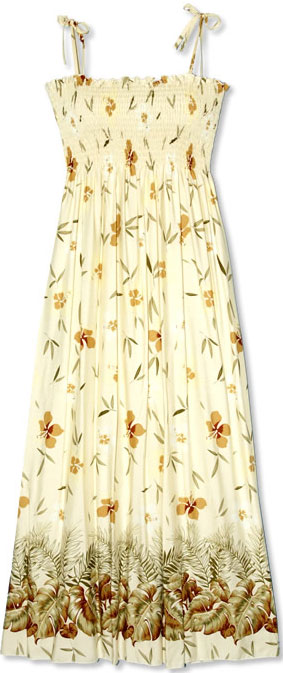 Smocked Printed Tube Dress main image 1