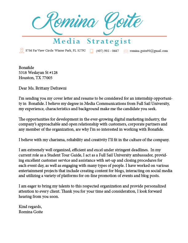 practice cover letter