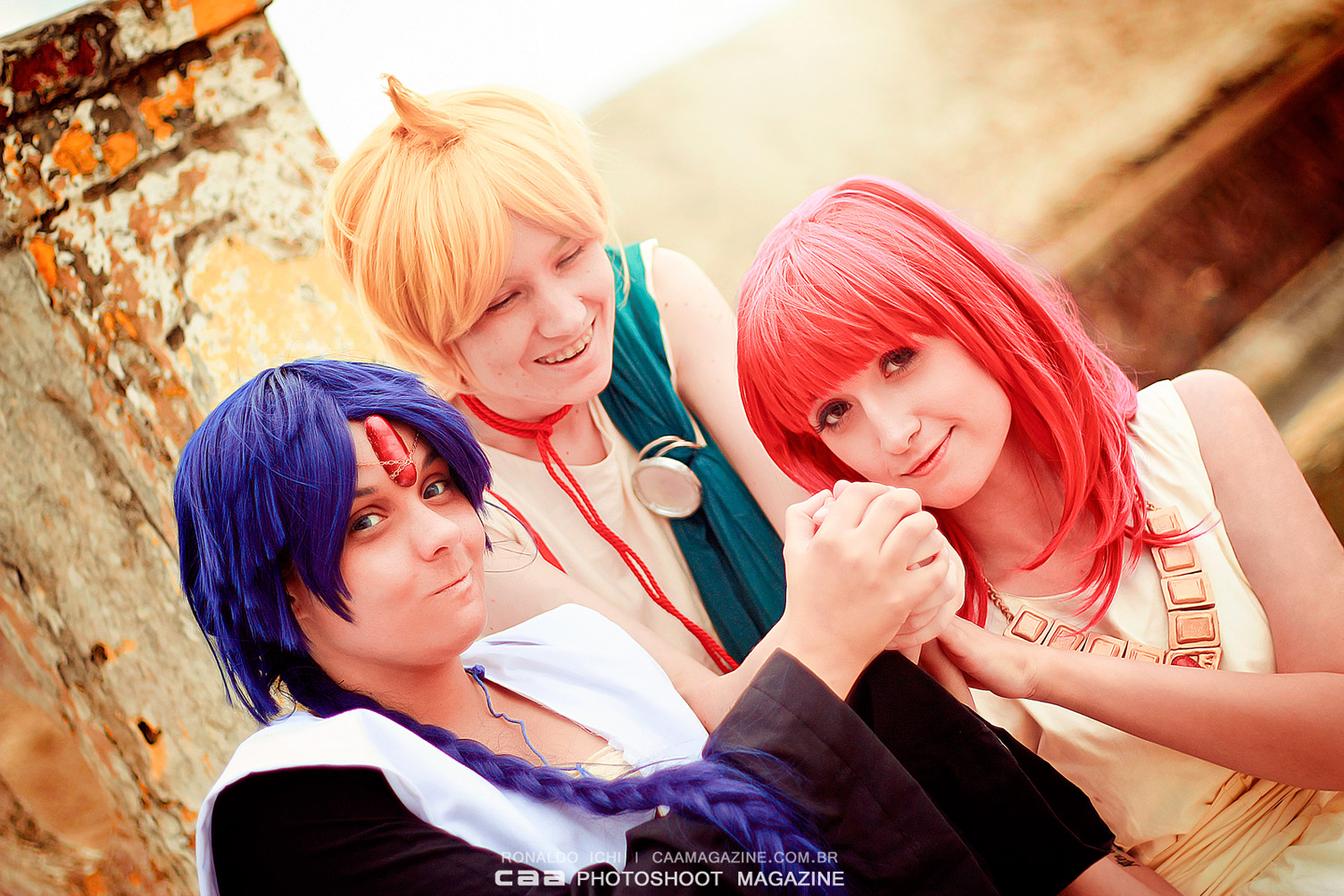cosplayers MoVampie, Artemys and Seshiria and your Alibaba Saluja, Aladdin and Morgiana cosplay costume from MAGI, mangá/anime. Photography by CAA/ Ronaldo Ichi.