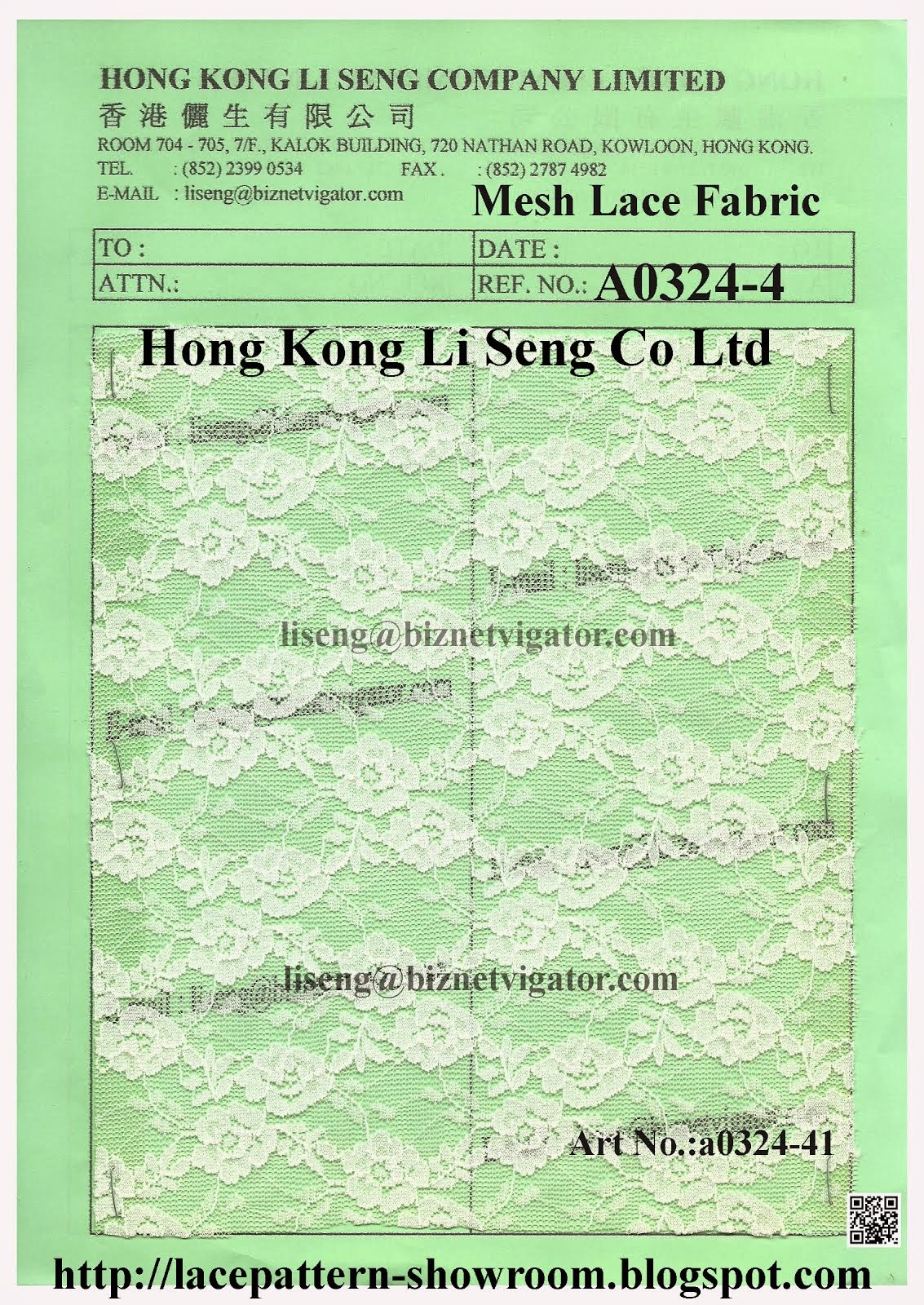Mesh Lace Fabric Wholesaler Manufacturer and Supplier - Hong Kong Li Seng Co Ltd