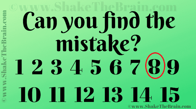 Answer of Mistake Finding Picture Puzzle
