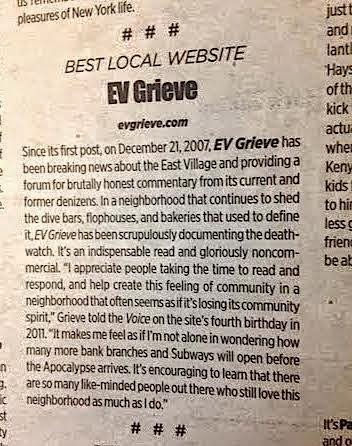 Named Best Local Website New York 2014 by The Village Voice