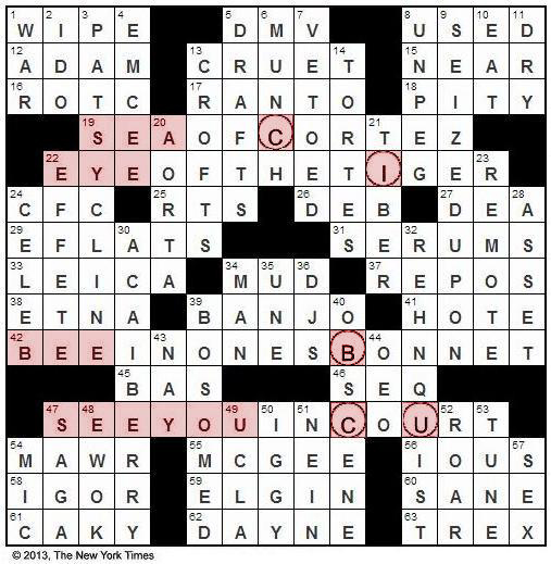 The New York Times Crossword in Gothic: 08 15 13 Sounds