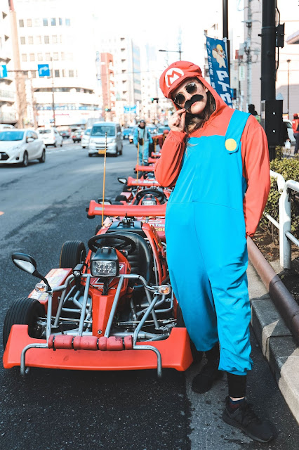 Alicia Mara dressed as Mario Go-Kart Experience Tokyo