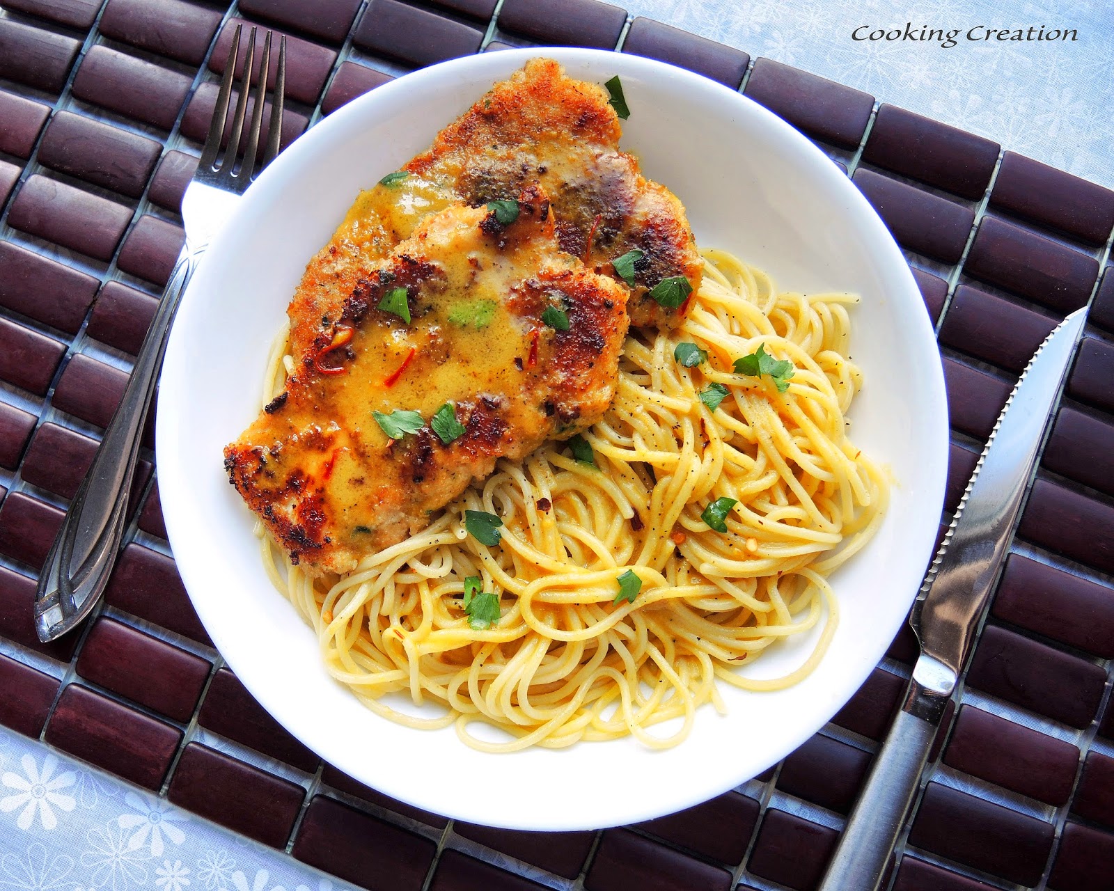 Cooking Creation Chicken Scallopini with Saffron Cream Sauce