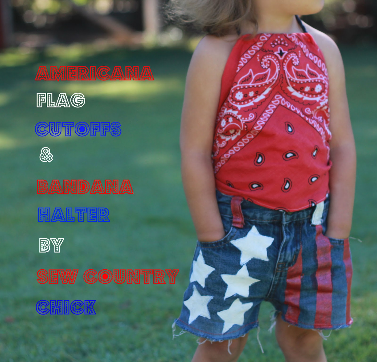 American Flag Cutoffs & Bandana Halter Top Tutorial