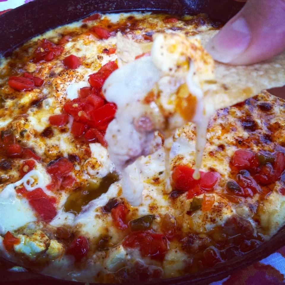 Haute + Heirloom Goat Cheese Queso Fundido with Crumbled Smokehouse