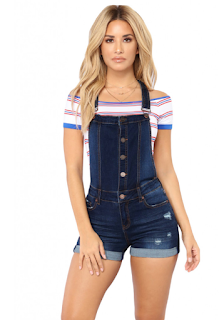 Salopeta scurta din denim cu taieturi decorative Salopeta scurta din denim cu taieturi decorative